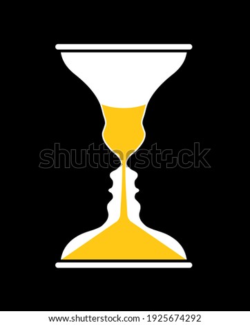 Rubin vase and hourglass, optical illusion