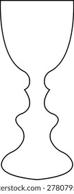 Rubin,s vase icon, as concept of self knowing, Psychologist counseling. Psychotherapy. Psychology, Vase Silhouette depth perception and figure-ground organization, creating a mind-bending experience
