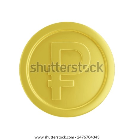 Ruble. 3d vector gold coin of russian ruble. Golden money Russia. Gold currensy ruble. Isolated, vector