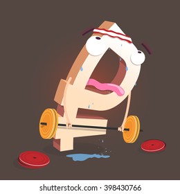 Ruble character. Vector. Sport.