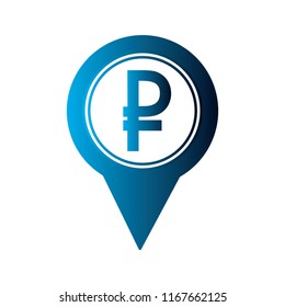 ruble coin currency money pointer location
