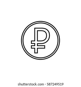 Ruble coin line icon, finance and business, ruble sign vector graphics, a linear pattern on a white background, eps 10.