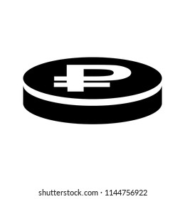 Ruble coin vector icon isolated on white background
