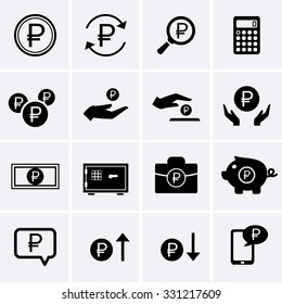 Ruble Finance and Money Icons