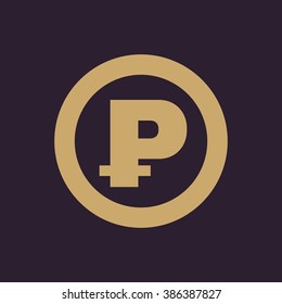 The ruble icon. Cash and money, wealth, payment symbol. Flat Vector illustration