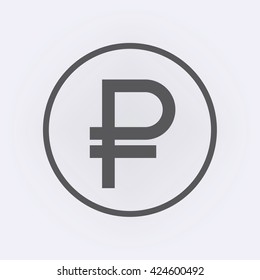 Ruble icon in circle . Vector illustration
