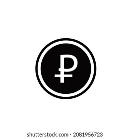 Ruble icon, ruble coin vector icon, RUB.