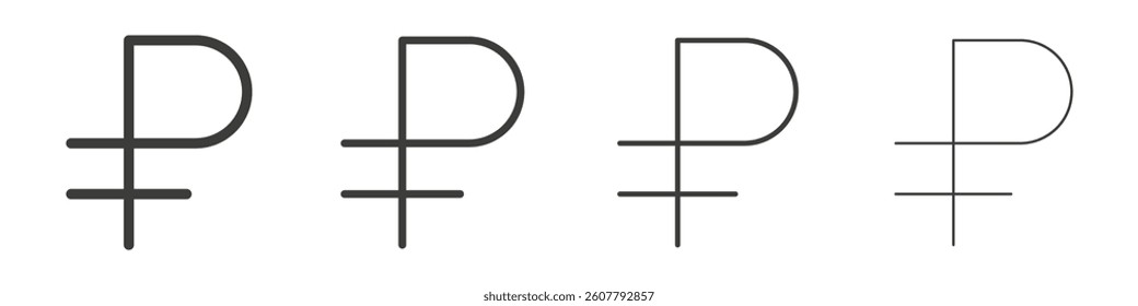 Ruble icon collection for website designs