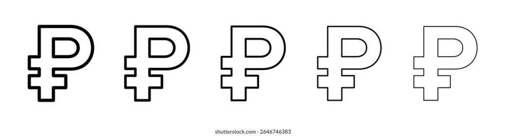 Ruble icon concept. graphic design, logo, Web, UI.