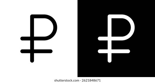 Concepto de icono de rublo sobre fondo blanco