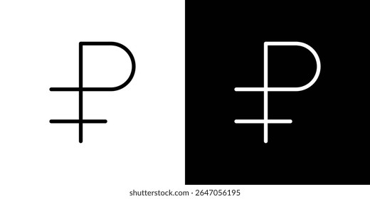 Icono de rublo. Icono de Vector Diseño gráfico. Iconos de Ui Ux