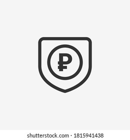 Icono de rublo aislado en el fondo. Símbolo de moneda moderno, simple, vector, icono para el diseño de sitios web, aplicación móvil, ui. Ilustración vectorial