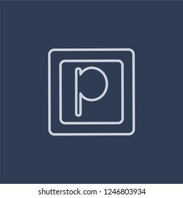 Ruble icon. Ruble linear design concept from Russia collection. Simple element vector illustration on dark blue background.