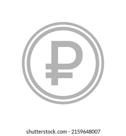icono de rublos en fondo blanco, ilustración vectorial