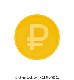 icono de rublos en fondo blanco, ilustración vectorial