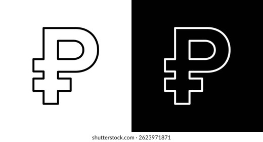 Vector del icono del rublo, Plantilla del logotipo de la ilustración en estilo de moda