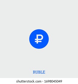 ruble icon. ruble vector on gray background