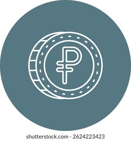 Ruble Line vector Icon Design