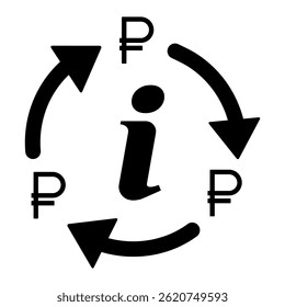 Ruble money change icon, trade cash information web symbol, convert sign vector illustration .