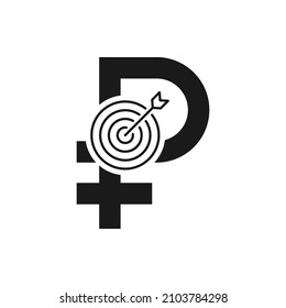 Ruble money target icon concept isolated on white background. Vector illustration