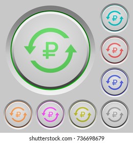 Ruble pay back color icons on sunk push buttons