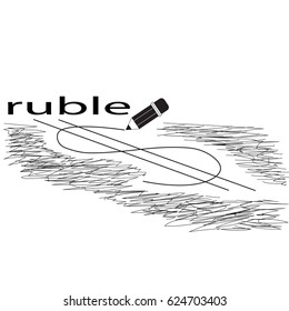 The ruble pencil dolar