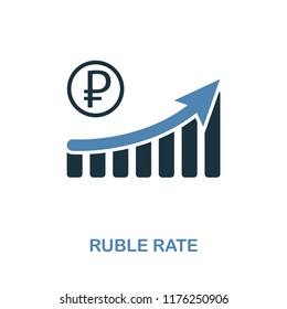 Ruble Rate increase Graphic icon. Monochrome style design from diagram collection. UI. Pixel perfect simple pictogram ruble rate increase graphic icon. Web design, apps, software, print usage.