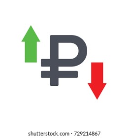 Ruble sign flat icon isolated on a white background. Vector illustration.