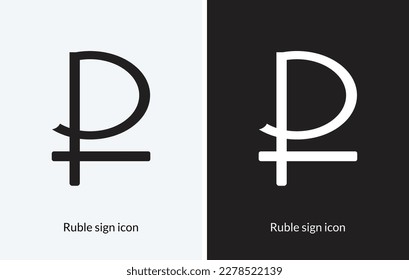 Ruble Sign Icon vectors. style design isolated on white background