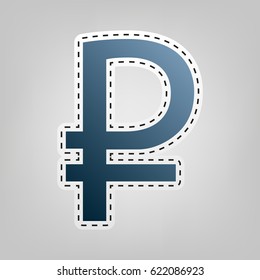 Ruble Sign Vector Blue Icon Outline Stock Vector (Royalty Free) 622086923