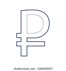 Ruble sign. Vector. Flat style black icon on white.