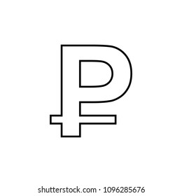 ruble symbol icon. Element of mobile banking for smart concept and web apps. Thin line ruble symbol icon can be used for web and mobile on white background