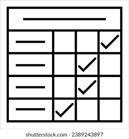 Rubric, Assessment icon illustration. Design icon