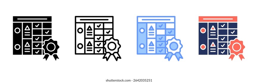 Rubric icon sheet multiple style collection