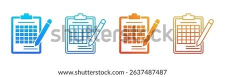 Rubric icon sheet multiple style collection