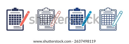 Rubric icon sheet multiple style collection