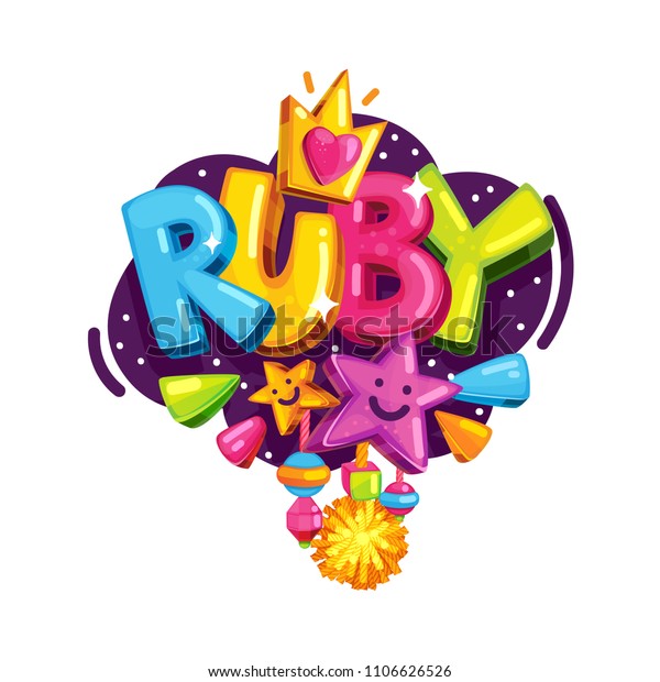 Download Ruby Baby Girl Name Vector Color Stock Vector (Royalty ...