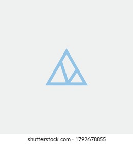 Ruby Blue triangle geometric simple trendy company business abstract line art logo design icon
