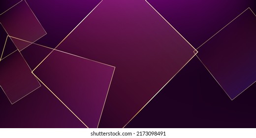Ruby Business Paper con Gold Lines. Marco Geo VIP Rico. Tarjeta de oro de lujo de cristal. Portada brillante de la boda Geo Púrpura. Afiche triangular Dorado Silver. Frontera de plazas de Navidad de Año Nuevo.