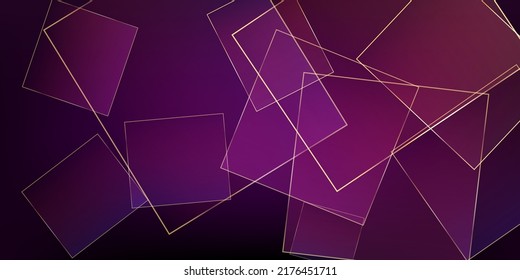 Ruby Business Paper with Gold Lines. Gold Luxury Crystal Card. Golden Premium Low Poly Poster. Royal Silver Geo Banner. Christmas New Year Squares Border. 3D Abstract Polygonal Shiny Cover.