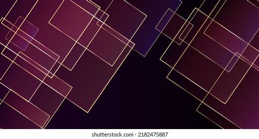 Ruby Business Paper with Gold Lines. Royal Silver Triangular Border. New Year Christmas Squares Frame. Golden Rich VIP Geo Design. Crystal Luxury Gold Card. 3D Abstract Polygonal Shiny Invite.