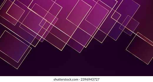 Ruby Business Paper con Gold Lines. Cubierta de espuma de bodas de geo morado. Tarjeta de cristal de lujo Gold. El marco de las plazas de Año Nuevo de Navidad. Banner de polígono Golden Premium. Diseño Geo Royal Silver.
