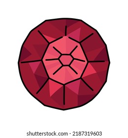 Ruby color line icon. Precious stones. Pictogram for web page, mobile app, promo.