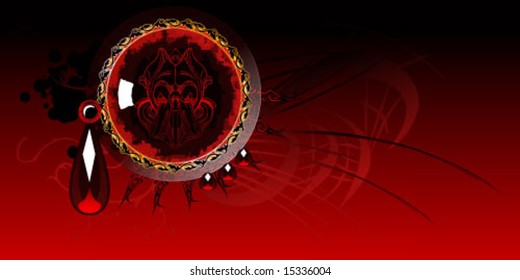 Ruby design element, includes hand drawn elements, horizontal