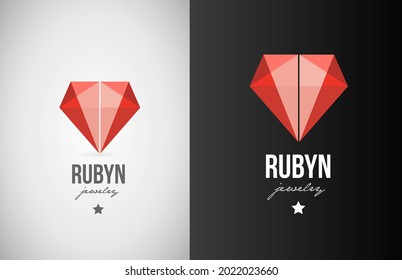 Icono del logotipo de la forma de rubí o diamante para empresas y negocios. Plantilla de joyería para diseño creativo