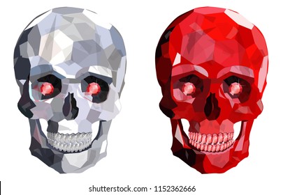 
Ruby and diamond skulls
