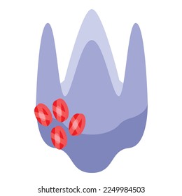 Ruby gem tooth icon isometric vector. Oral brush. Clean teeth