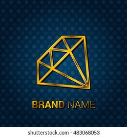 Ruby Gemstone Royal Golden & Blue Metallic Premium Corporate Logo / Icon
