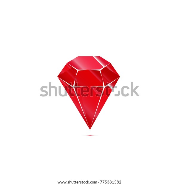Ruby Gemstone Vector Isolated Object Red Stock Vector (Royalty Free ...