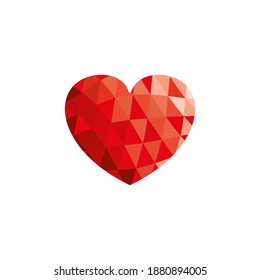 Un símbolo del corazón de Ruby Aislado. ilustración